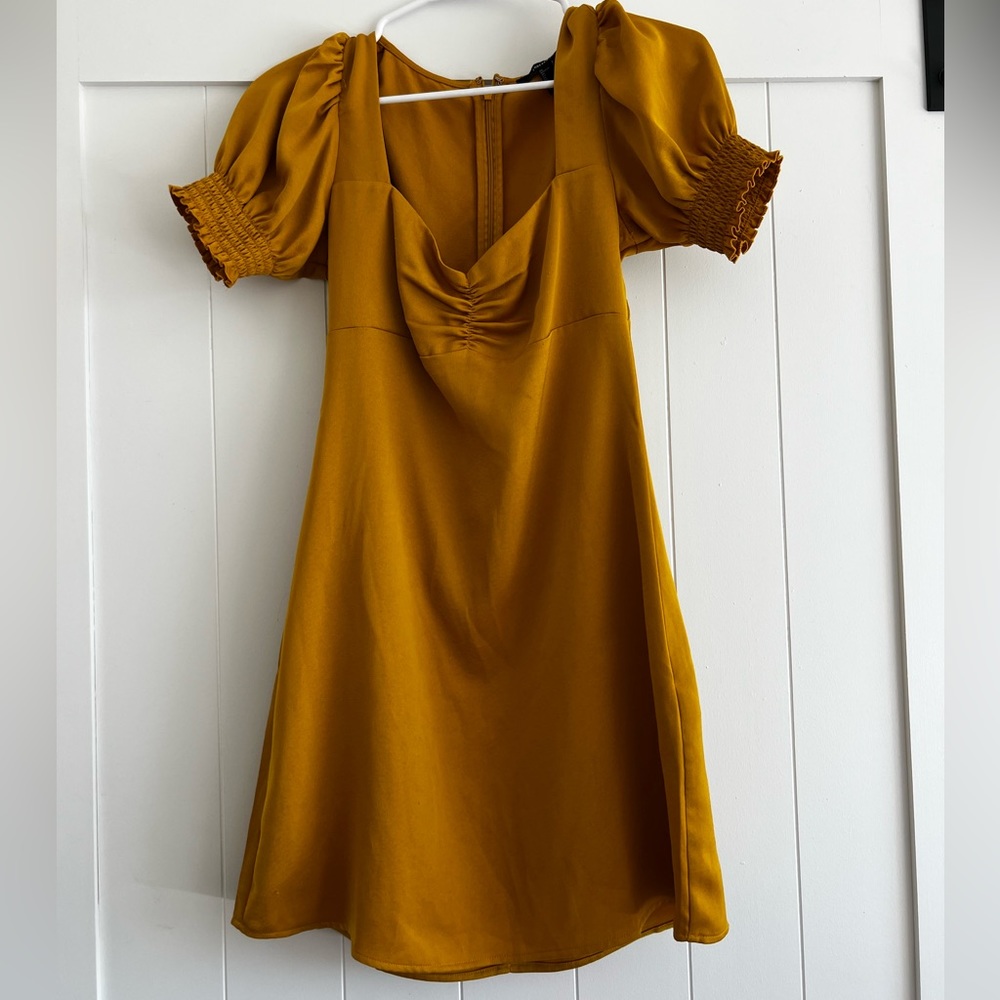 Yellow Puff Sleeve Dress